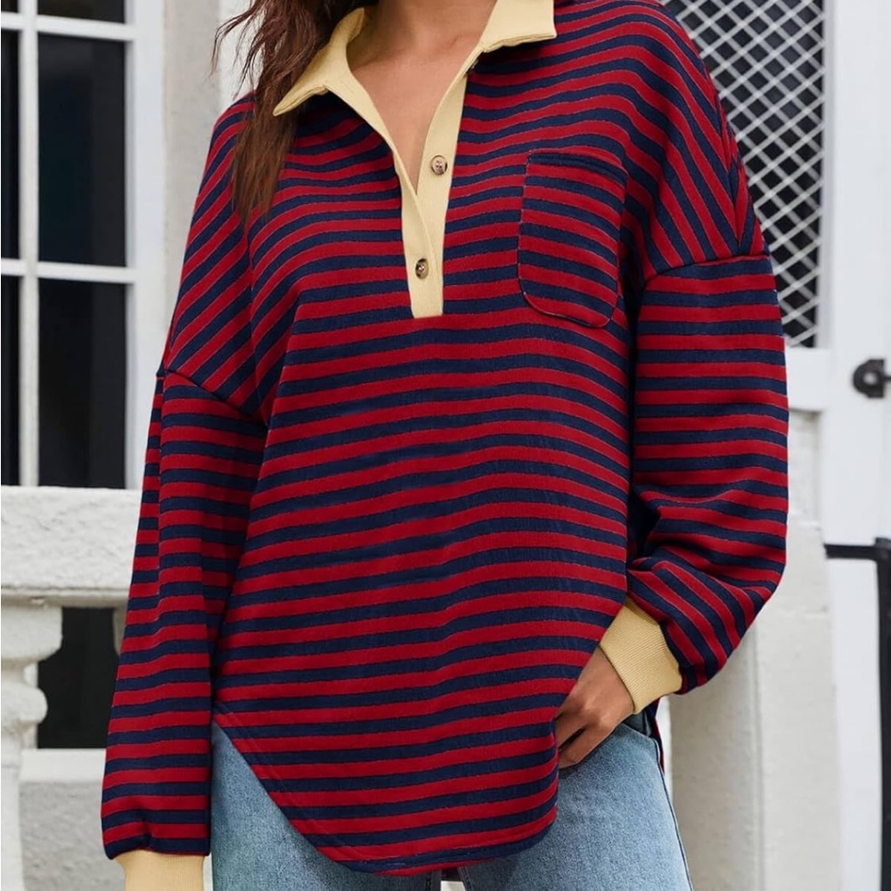 Striped Top with Collar